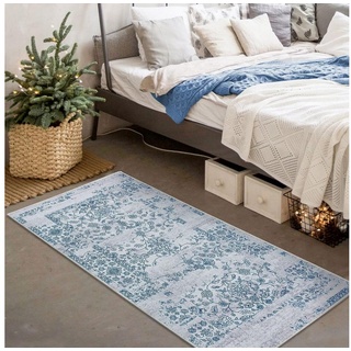 Designteppich MBAOLA, Taleta, kleiner Teppich, läufer, 80 × 150 cm, Küche Teppich, Flur Läufer, blau 80 cm x 150 cm