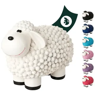 VERDOBA Gartenfigur Bunte Mini Schafe Gartenfiguren, Polyresin weiß