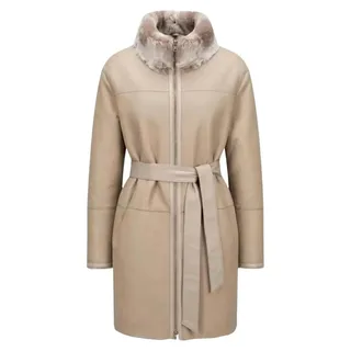 Wende-Lammfellmantel aus Shearling Taupe-Beige - Größe: 3XL - 3XL