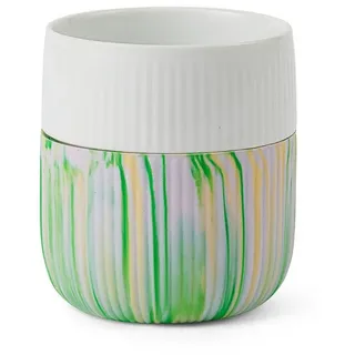 ROYAL COPENHAGEN Becher Contrast Gerippt Marmor Becher 0,35 l Limeburst, 1-tlg., Porzellan, Silikon, Becher, Ø8,5cm, Porzellan, mehrfarbig bunt