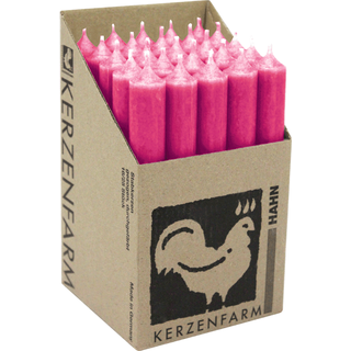 Stabkerzen aus Paraffin, 180/22 mm, Pink, KERZENFARM HAHN, Brenndauer ca. 8h, 25 Stück pro Verpackung
