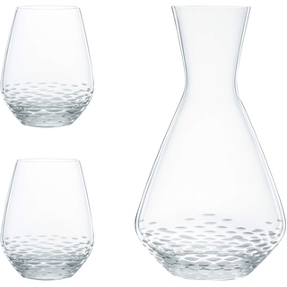 Spiegelau & Nachtmann, 3-teiliges Dekanter-Set, Karaffe (1,4 l) + 2x Gläser (460 ml), Mosaik, 102437