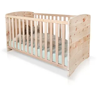 Moebel-Eins Babybett ALPENKIND Babybett 70x140 cm, Material Massivholz, Zwischenraum der Gitterstäbe: 6 cm