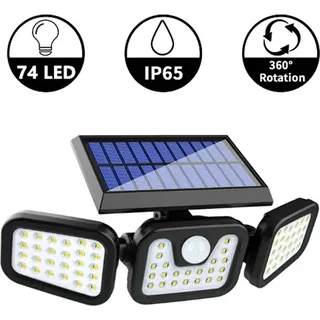 LED Solar -Außenleuchten,Bewegungsmelder Solarstrahler,IP65 wasserdichtes,Solar Außenwandleuchten,360 Rotation Gartenleuchten