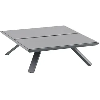 Sunfun Lumar Garten-Couchtisch  (L x B x H: 80 x 80 x 27 cm, Aluminium, Night-Grey)