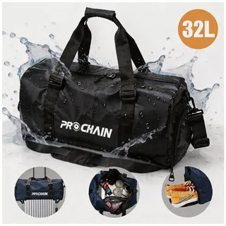 PROCHAIN Sporttasche Reisetasche Gym tasche, Elektrischer Shaker Protein (Ideal für Fitness, Yoga, Schwimmen und Reisen, 1-tlg., Leichter, hochwertiger Sportrucksack mit Schuhfach, Freizeitrucksack), Wasserdicht und Verschleißfest mit Schuhfach und Nassfach schwarz