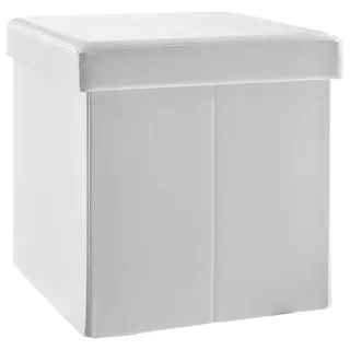 Carryhome Sitzbox, Weiß, Textil, Uni, 38x38x38 cm, faltbar, als Aufbewahrungsbox verwendbar, Stauraum, Wohnzimmer, Hocker, Sitzwürfel