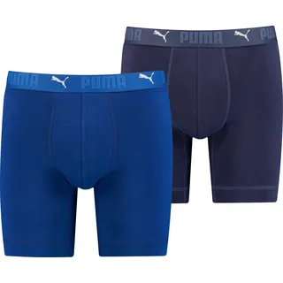 Puma Sport Cotton Long Boxershorts Blau M 2er Pack