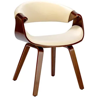 deluke Esszimmerstuhl VIZON Kunstleder Walnuss/creme
