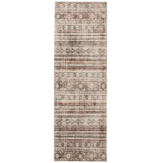 benuta Vintage-Läufer, Braun, Kunststoff, Vintage, Rechteckig, 80x240 cm, Oeko-Tex® Standard 100, in verschiedenen Größen erhältlich, rutschfeste Unterfläche, waschbar, Teppiche & Böden, Teppiche, Teppichläufer