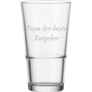LUXENTU XL Trinkglas mit Gravur, Name horizontal, 550 ml, 1 Stück | Personalisierte Longdrinkgläser mit Namensgravur für Geburtstage & Events, Spülmaschinenfest