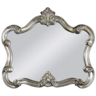 WANDSPIEGEL 80 x 70 cm Spiegel Barockspiegel Silber Oval Vintage Shabby Look BAROCK ANTIK Rokoko Woe