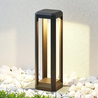 LUCANDE Außenleuchte Aluminium 15 cm x 15 cm x 50 cm grau/schwarz