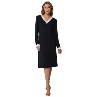 Pastunette Nachthemd Edles Damen Schlafshirt mit langem Arm (1-tlg) elegant schwarz 38