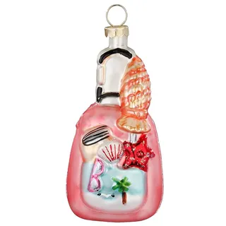 Christbaumschmuck Glas 8,5cm Reisekoffer Figur Handbemalt Weihnachtsbaum Anhänger Weihnachten Christbaumanhänger Weihnachtsbaumschmuck Koffer Rosa