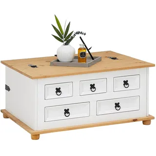 Idimex Truhentisch, Weiß, Braun, Holz, Kiefer, Vintage, Rechteckig, 92x44x72 cm, FSC Mix, Wohnzimmer, Wohnzimmertische, Couchtische