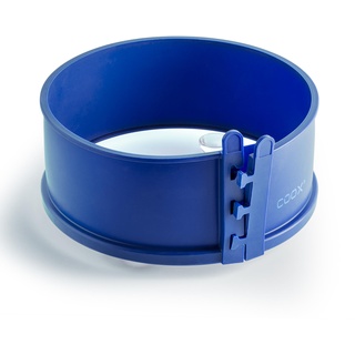 coox Springform mit Glas-Servierplatte und Glasfüßen Ø 18 cm (Blau), kleine Silikon Backform mit schnitt- & kratzfestem Glasboden, Antihaft-Funktion, Ofen- & Mikrowellenfest