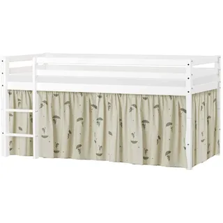 Spielbett HOPPEKIDS "ECO Dream - Flexibles umbaubares Hochbett aus Massivholz", grün, B:101cm H:105cm L:208cm, Vorhang: 100% Baumwolle, Matratzenbezug: 100% Baumwolle, Matratze: Kaltschaum, Betten, Vorhang aus 100% Baumwolle, Made in Europe, Höhe 105 cm