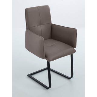 K+W Komfort & Wohnen Freischwinger »6502«, Leder CASAY, Freischwinger mit Armlehnen, Flachstahlkufe in schwarz grau