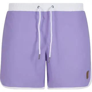 URBAN CLASSICS Badeshorts Urban Classics Herren Retro Swimshorts Lavender/White 4XL