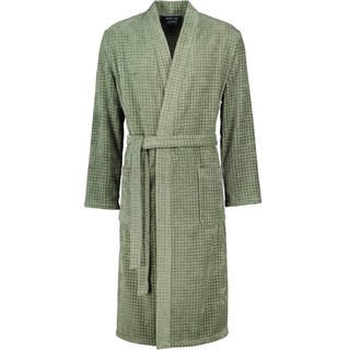 Cawö Herrenbademantel Waffelpique 5508 Kimono Frottier, Kimono, 100% Baumwolle grün S