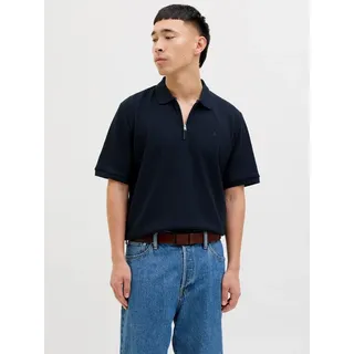 JACK & JONES Jjeaustin Zip Polo blau XL