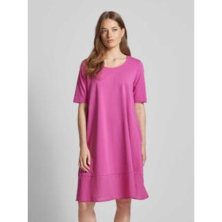 Knielanges T-Shirt-Kleid mit Rundhalsausschnitt, Pink, S
