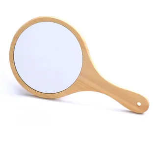 Vintage-handspiegel Aus Holz Für Damen-make-up, Tragbar Mit Aufhängegriff