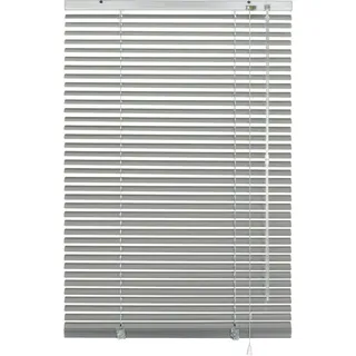 GARDINIA Jalousie Aluminium-Jalousie zum Klemmen, ohne Bohren, freihängend, Bestseller mit über 900 4,5-Sterne-Bewertungen, mit Klemmhalter silberfarben 40 cm x 130 cm