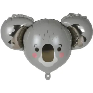 Homéa, Luftballon aus Metall, Koala-Kopf, mit Strohhalm, 67 x 50 cm, Koala