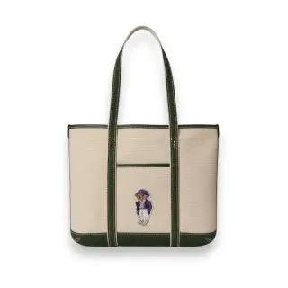 Polo Ralph Lauren für Damen. 428P14295001 Kleine beige Shopper-Tasche mit Polo Bear (OSFA), Lässig, Baumwolle