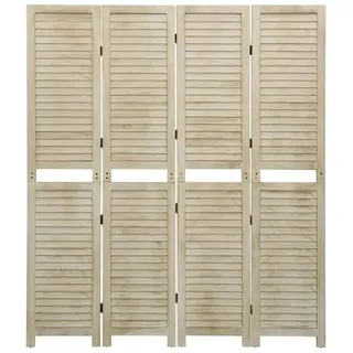 vidaXL 4-tlg. Raumteiler 140x165 cm Massivholz Paulownia
