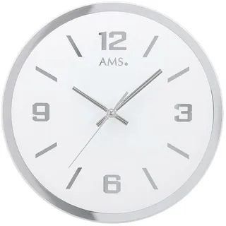 AMS Wanduhr W9322 4,0 cm silber/transparent
