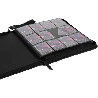 Raw2Rare 373822 ZipBinder480 - Premium Sammelordner mit 480 Kartenfächern, 4x3-Sideload-Layout schwarz, Rundum-Zipper, Raw2Rare Design