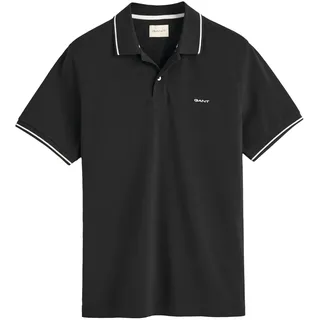 GANT Tipped Piqué Kurzarm-poloshirt Black M