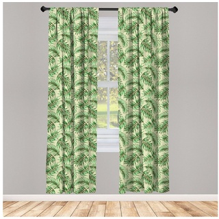 Gardine Vorhang für Wohnzimmer Schlafzimmer Dekor, Abakuhaus, Microfaser, Exotisch Dschungel-Laub Luau Vibes grün 150 cm x 225 cm