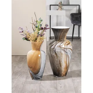 Bodenvase GILDE "Vase "Draga" H. 50,0 cm" Vasen Gr. B/H/T: 25 cm x 50 cm x 25 cm, braun Blumenvasen