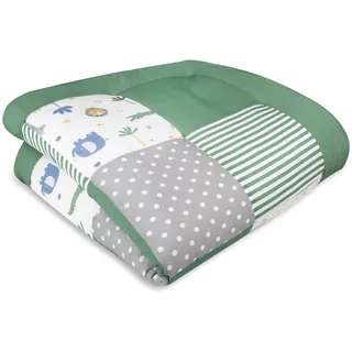 schlummersack Krabbeldecke – 100x100 cm – Dick gepolsterte Spieldecke für Babys – Ideal als Laufgittereinlage – Maschinenwaschbar – Design: Dschungel