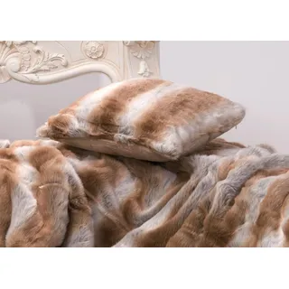 Wohnen & Accessoires Fellkissen - Pelzkissen - Webpelzkissen 45x45cm Fuchs rehbraun-grau