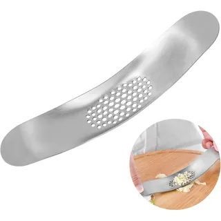 Knoblauchwippe edelstahl, Premium garlic crusher im Wiegemesser-Prinzip, knoblauchpresse wippe für einfache Zubereitung, Spülmaschinenfest & lebensmittelecht, Multifunktional