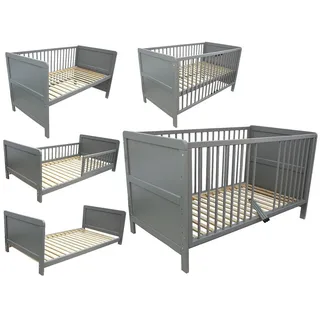 Micoland Kinderbett 3in1 Grau 140 x 70 cm