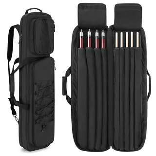GOBUROS 4x5 Pool Queue Koffer, Billard Tasche für 4 Kolben und 6 Schäfte