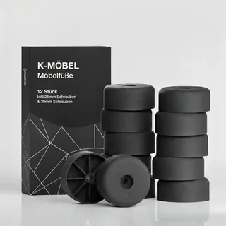 K-Möbel Möbelfüße 12 Stück 40 x 20 mm