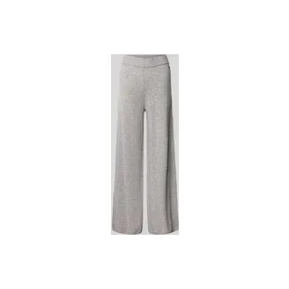 Wide Leg Strickhose aus Woll-Kaschmir-Mix, Hellgrau, 42