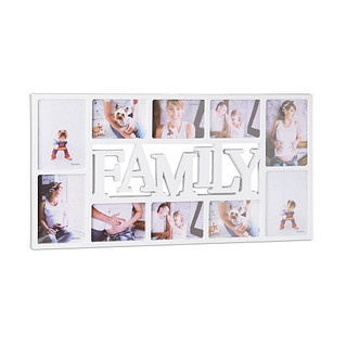 relaxdays  Collage-Bilderrahmen Familie weiß 72,0 x 36,5 cm