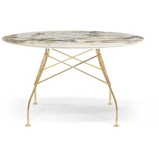 Kartell Glossy Marble Tisch rund groß gold / Marmoroptik Symphony