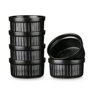 vancasso Tarteform 6-tlg Mini-Tarteformen mit Wellenrand, Steingut Muffinform, (Set 6-tlg) schwarz