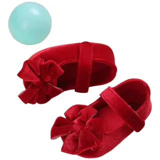 Zoya Festliche Baby-Schuhe für Baby mit Kunstleder und Schleife für Kommunion Hochzeit Taufe - 6-12 Monate