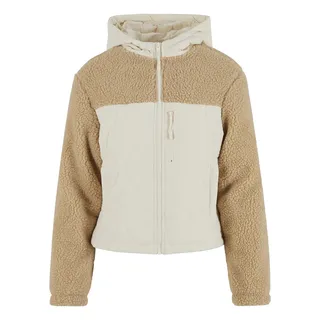 URBAN CLASSICS Ladies Sherpa Crinkle Nylon Mix Übergangsjacke - Beige