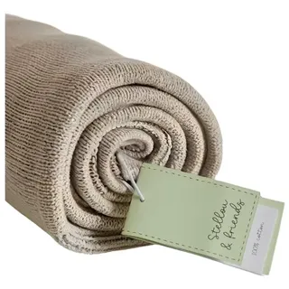 Stellou & friends Babydecke aus 100% Baumwolle, weiche Neugeborne Baby Kuscheldecke, Baby Erstausstattung, kuschelige Kinderwagen Decke, Oeko-TEX Zertifiziert, Geschenk zur Geburt, (Beige, 88 x 88 cm)
